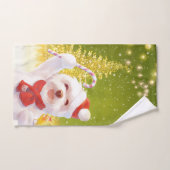 Kerst Hond met Candy Cane Handdoek (Handdoek)