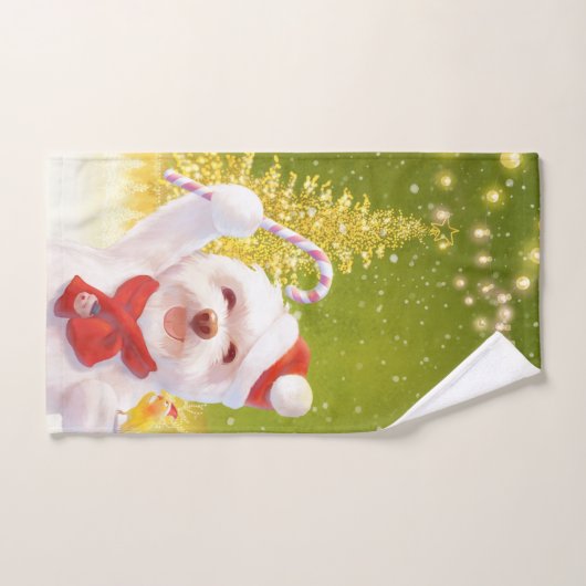 Kerst Hond met Candy Cane Handdoek (Handdoek)
