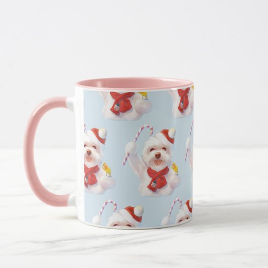 Kerst Hond met Candy Cane Mok (Links)