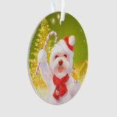 Kerst Hond met Candy Cane Ornament (voorkant)