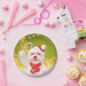 Kerst Hond met Candy Cane Papieren Bordje (Feest)