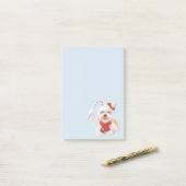 Kerst Hond met Candy Cane Post-it® Notes (Op bureau)