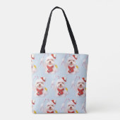 Kerst Hond met Candy Cane Tote Bag (Achterkant)