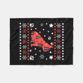 Kerst Hond Patroon Franse Bulldog Eigenaar 1 Fleece Deken (Voorkant (Horizontaal))