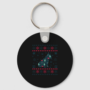 Kerst Hond Patroon Franse Bulldog eigenaar Sleutelhanger