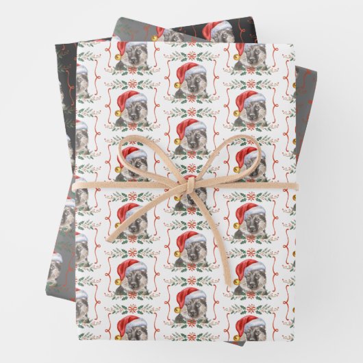 Kerst Hond Patroon GSD Wrapping Papieren Bladen Inpakpapier Vel (In situ)