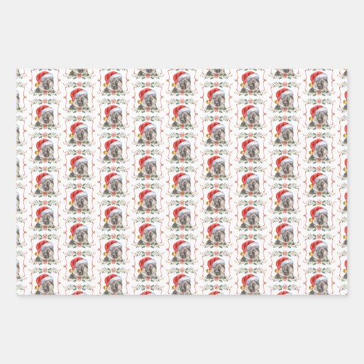 Kerst Hond Patroon GSD Wrapping Papieren Bladen Inpakpapier Vel (Voorkant)