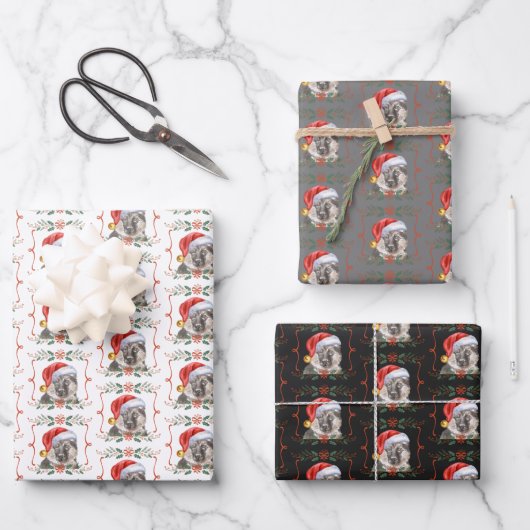 Kerst Hond Patroon GSD Wrapping Papieren Bladen Inpakpapier Vel (Voorkant)