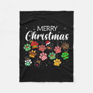 Kerst Hond Paw Print Buffalo Plaid Lelijke Kerstmi Fleece Deken
