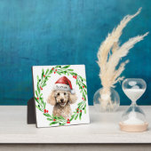 Kerst Hond Poodle Santa Hat Vakantie Fotoplaat (Insitu)