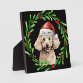 Kerst Hond Poodle Santa Hat Vakantie Fotoplaat (Voorkant)