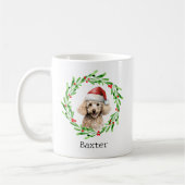 Kerst Hond Poodle Santa Hat Vakantie Koffiemok (Links)