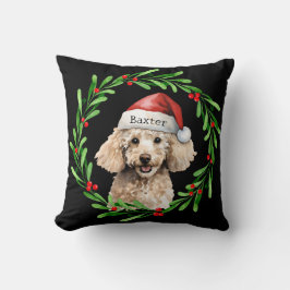 Kerst Hond Poodle Santa Hat Vakantie Kussen
