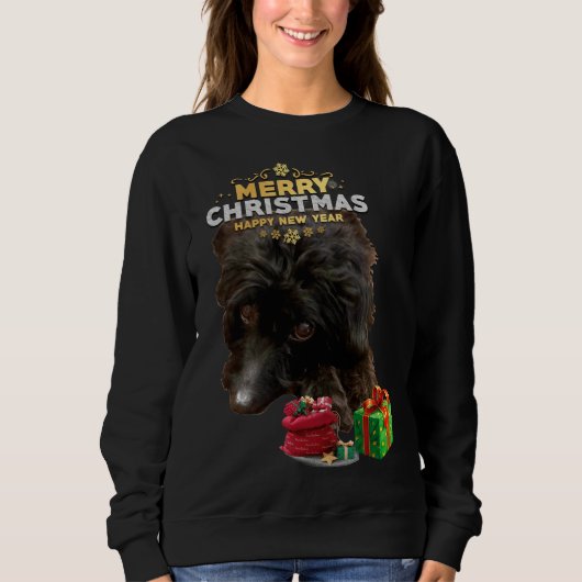 Kerst Hond Poodle Trui (Voorkant)