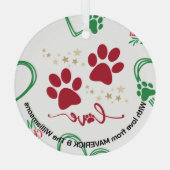 Kerst HOND VOETAFDRUKKEN gepersonaliseerd Glas Ornament (Achterkant)
