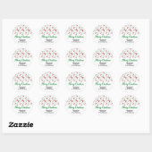 Kerst HOND VOETAFDRUKKEN Gepersonaliseerde Familie Ronde Sticker (Vel)