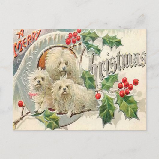 Kerst honden feestdagenkaart (Voorkant)