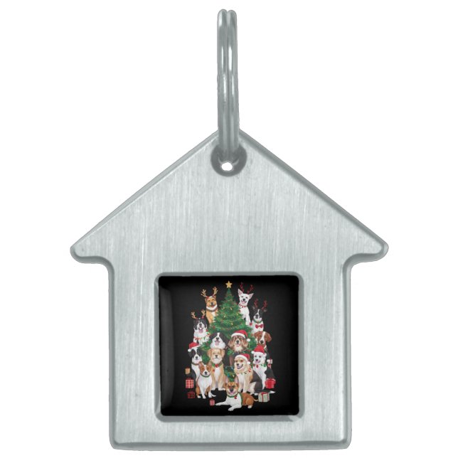 Kerst Honden Liefhebber Vakantie Moeder van de Hon Huisdieren Naamplaatje (Voorkant)