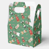Kerst Honden Patroon Rood Groen Bedankdoosjes (Geopend)