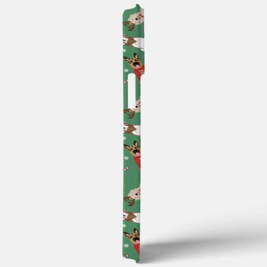 Kerst Honden Patroon Rood Groen Case-Mate iPhone Case (Achterkant / Rechts)