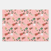 Kerst Honden Patroon Rood Groen Inpakpapier Vel (Voorkant 2)