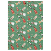 Kerst Honden Patroon Rood Groen Klembord (Achterkant)