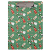 Kerst Honden Patroon Rood Groen Klembord (Voorkant)