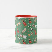 Kerst Honden Patroon Rood Groen Mok (Midden)