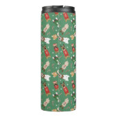 Kerst Honden Patroon Rood Groen Thermosbeker (Achterkant)