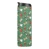 Kerst Honden Patroon Rood Groen Thermosbeker (Geroteerd rechts)