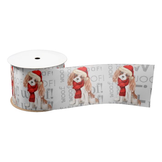 Kerst Hondenliefhebber Cavalier King Charles Spani Satijnen Lint (Spoel)