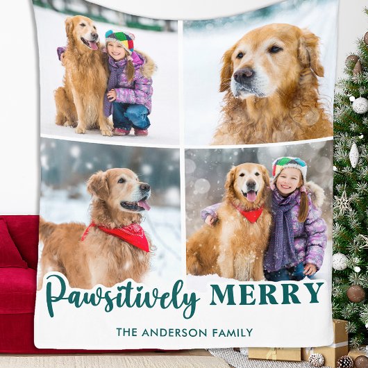 Kerst Hondenliefhebber Gepersonaliseerde Pet Photo Fleece Deken