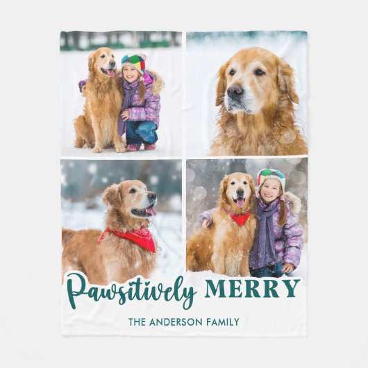 Kerst Hondenliefhebber Gepersonaliseerde Pet Photo Fleece Deken (Voorkant)