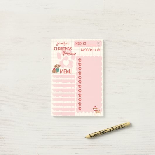 Kerst Hondenliefhebber to-do lijst Post-it notitie Post-it® Notes (Op bureau)