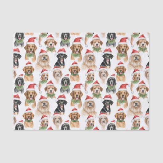 Kerst Hondenras Pet Pattern Tissuepapier (Voorkant)