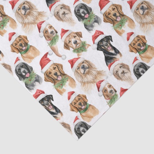 Kerst Hondenras Pet Pattern Tissuepapier (Detail)