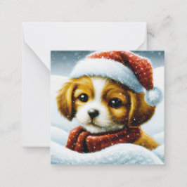 Kerst hondje budget mini Kerstmis Notitiekaartje
