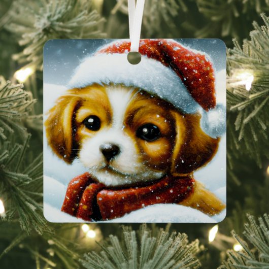 Kerst hondje  metalen ornament (Insitu)