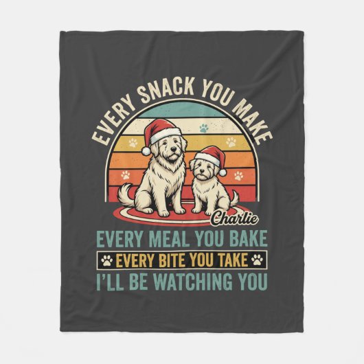 Kerst hondliefhebbers snack kijken fleece deken (Voorkant)