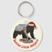 Kerst Honing Badger en Slang Grappig Quote Sleutelhanger (Voorkant)