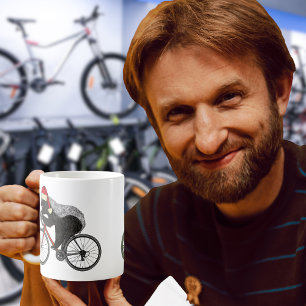 Kerst Honing Badger Fietsen op een fiets Koffiemok