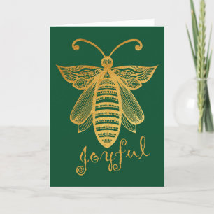 Kerst Honingbij "BEE JOYFUL" Conservation Feestdagen Kaart