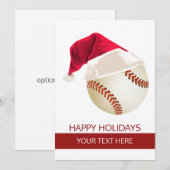 Kerst honkbal Bal Sinterklaas Hoed kaarten (Voorkant / Achterkant)