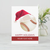 Kerst honkbal Bal Sinterklaas Hoed kaarten (Staand voorkant)
