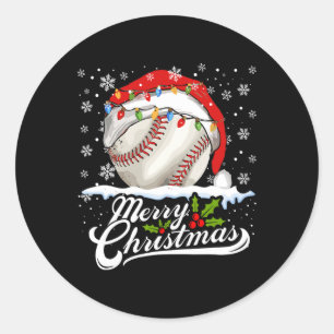 Kerst honkbal bal Sinterklaas hoed Kerstmis jongen Ronde Sticker