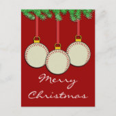 Kerst Honkbal Briefkaart (Voorkant)