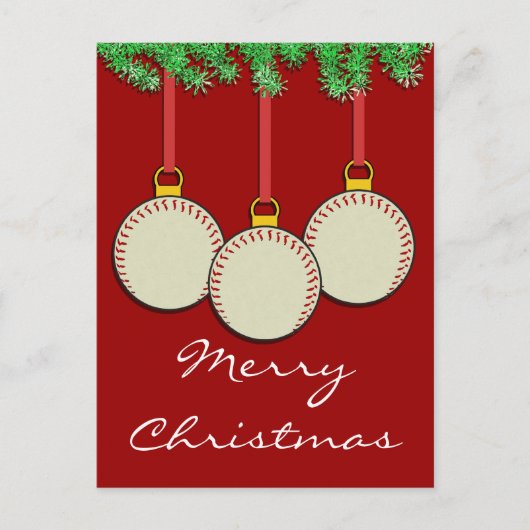 Kerst Honkbal Briefkaart (Voorkant)