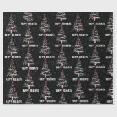 Kerst Honkbal en Rode Sokken Tree Wrapping P Cadeaupapier (Vlak)