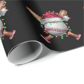 Kerst honkbal kerstman sport Kerstmis vakantie Cadeaupapier (Rol Hoek)