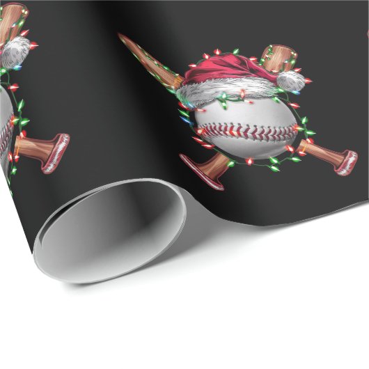 Kerst honkbal kerstman sport Kerstmis vakantie Cadeaupapier (Rol Hoek)
